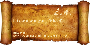Liebenberger Adolf névjegykártya